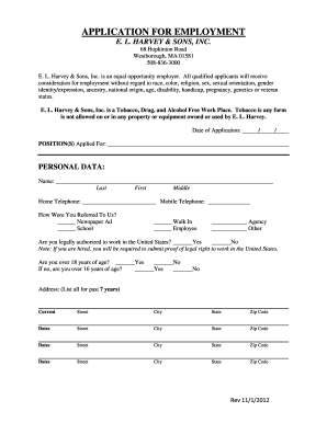 Employment Application Form