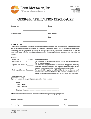 Georgia Application Disclosure