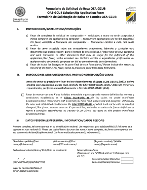 OAS-GCUB Scholarship Application Form