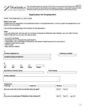 Application for Employment