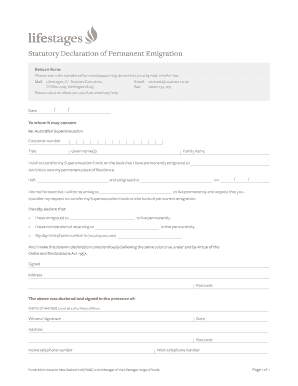 Statutory Declaration of Permanent Emigration