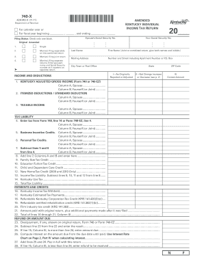 Kentucky Individual Income Tax Return Amended Form