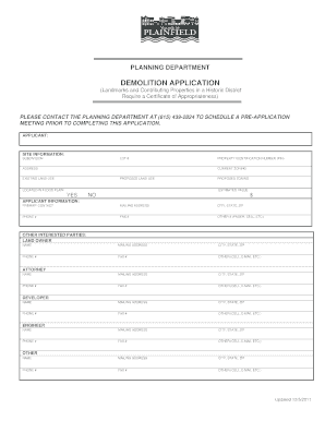 Illinois Demolition Application