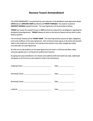 Residential Lease Amendment Form