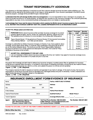 Public storage payment - TENANT RESPONSIBILITY ADDENDUM - Hardys Self Storage