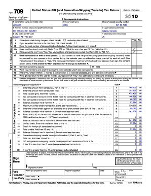 US Gift Tax Return Form 709