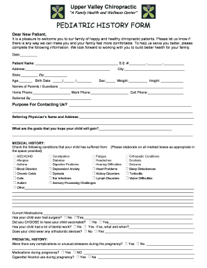 Pediatric History Form
