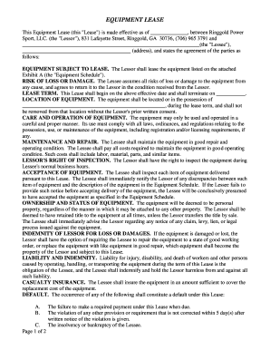 Equipment Lease Agreement