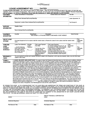 Equipment Lease Agreement