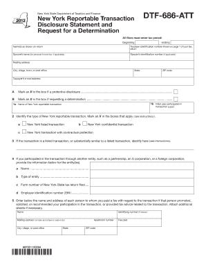 New York Reportable Transaction Disclosure Statement
