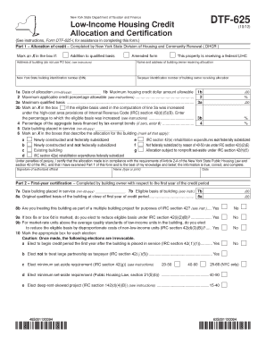 New York Low-Income Housing Credit Form DTF-625