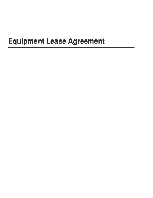 Equipment Lease Agreement