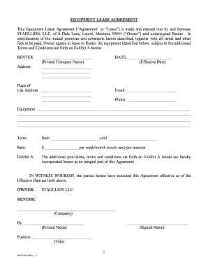 Equipment Lease Agreement