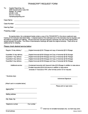 Transcript Request Form