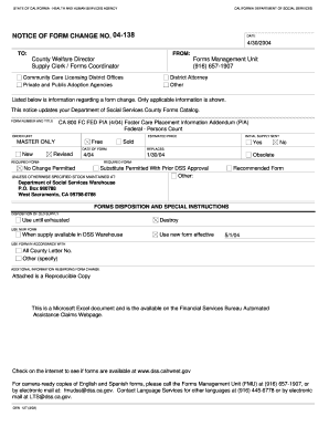 Foster Care Placement Information Addendum