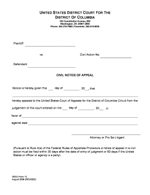 Civil Notice of Appeal