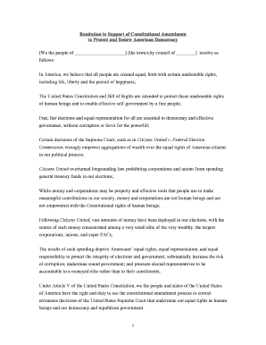 Resolution in Support of Constitutional Amendment