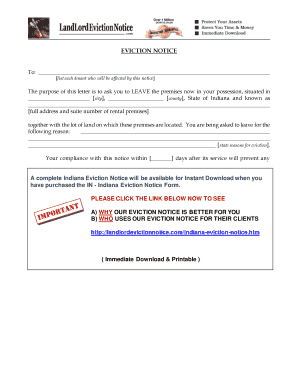 Indiana Eviction Notice