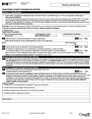 Canada Registered Charity Information Return