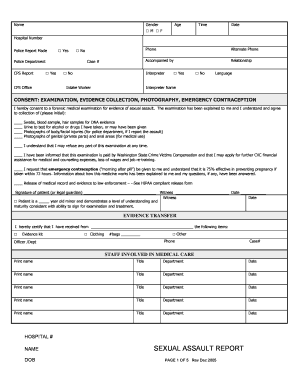 Sexual Assault Examination Consent Form