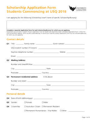 Scholarship Application Form