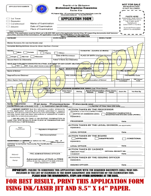 Philippines Nurse Licensure Exam Application Form