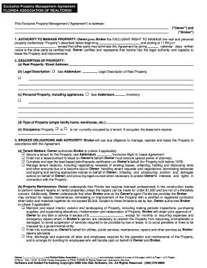 Exclusive Property Management Agreement
