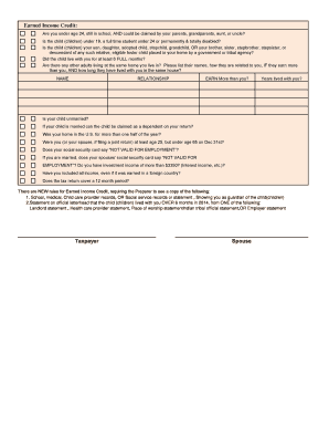 Earned Income Credit Dependency Supplement