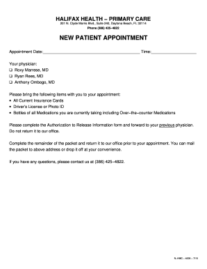 New Patient Appointment Form