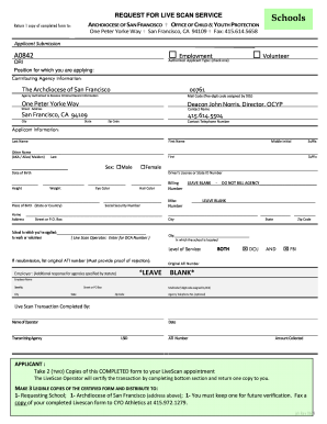 Request for Live Scan Service