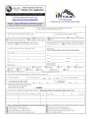 Indiana Business Tax Application