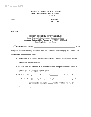 Motion to Modify Chapter 13 Plan