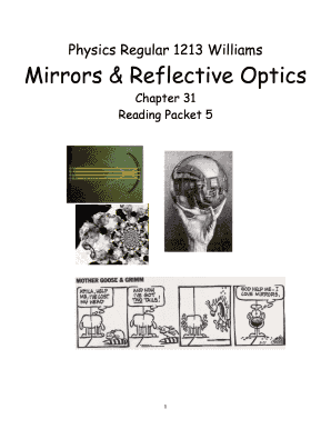 Physics Reading Packet on Mirrors and Reflective Optics