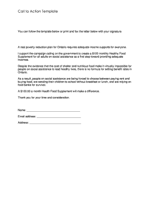 Ontario Healthy Food Supplement Letter