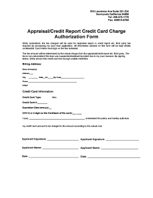 Credit Card Authorization Form