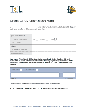Credit Card Authorization Form