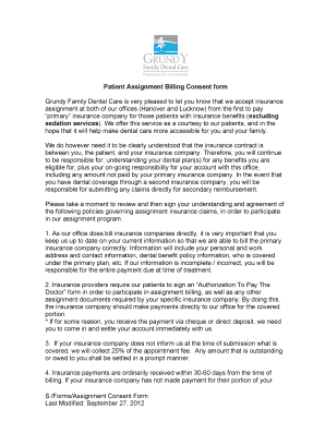 Patient Assignment Billing Consent Form