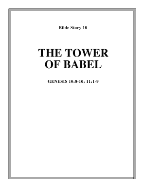 Tower of Babel Bible Study Worksheet
