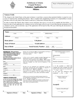 Volunteer Application for Minors