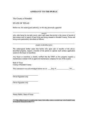 Texas Affidavit for Property Transfer