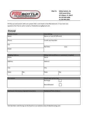 Manufacturer Return Form
