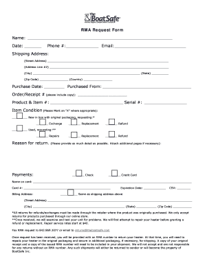 RMA Request Form