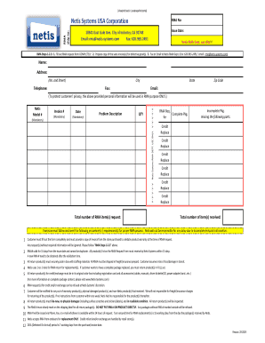 Netis Systems RMA Request Form