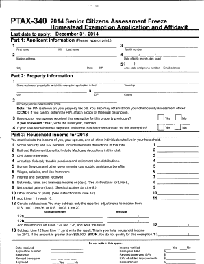 Illinois Senior Citizens Assessment Freeze Homestead Exemption Application