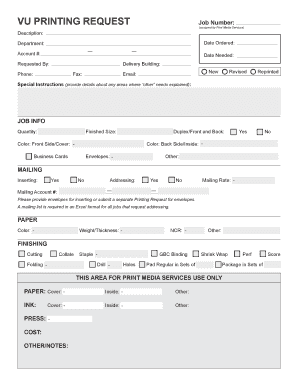 Printing Request Form