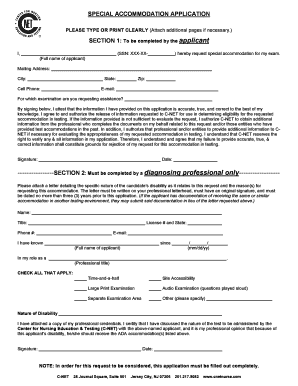 Special Accommodation Application