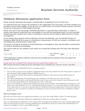 Childcare Allowance Application Form
