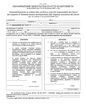 Dichiarazione Sostitutiva di Atto di Notorietà