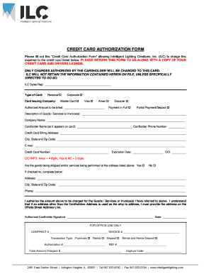 Credit Card Authorization Form