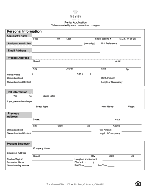 Rental Application Form